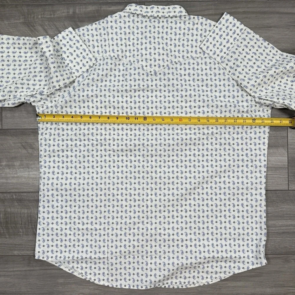 Levi's Mens Size XL Western Shirt White Paisley Pearl Snap Long Sleeve NWT